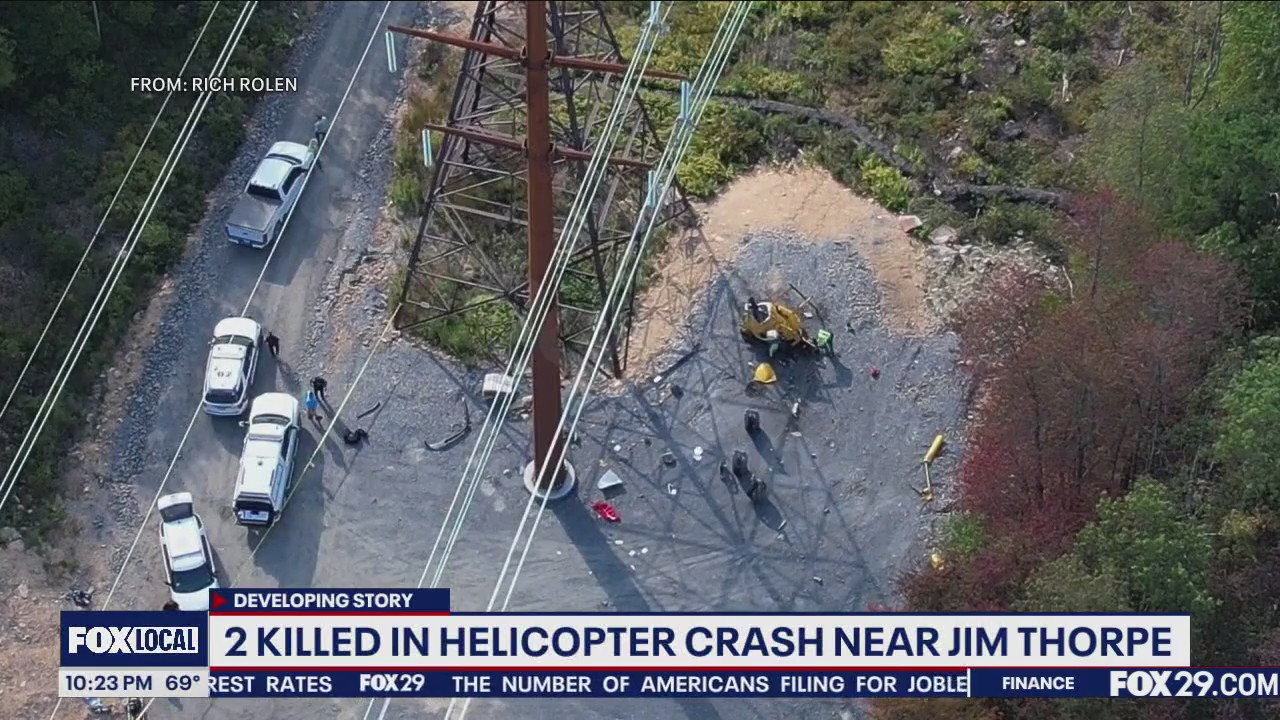 Officials investigating helicopter crash near Jim Thorpe that left 2 dead.