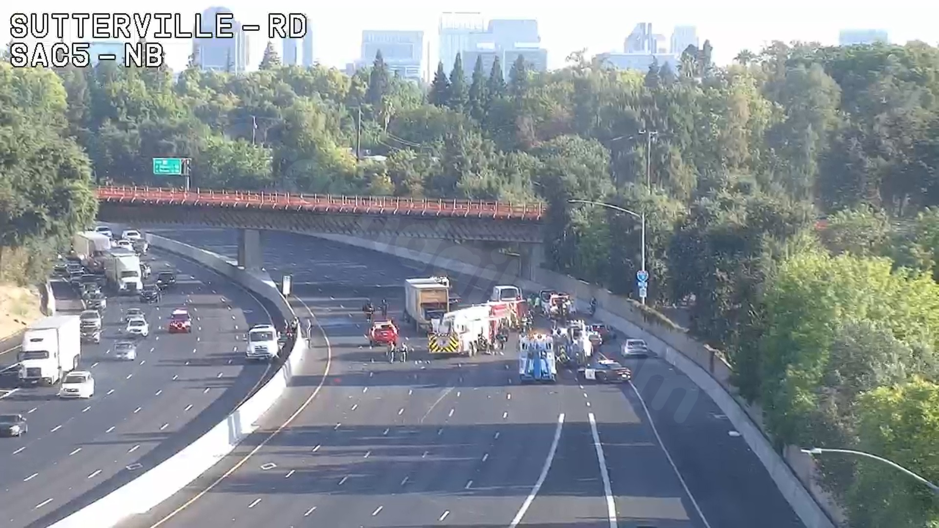 Deadly accident with disabled pickup truck and semi-truck on I-5