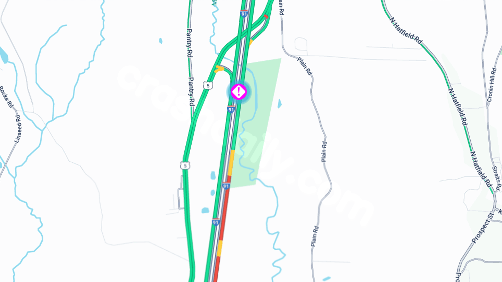 I-91 North Lane Closed in Hatfield due to Severe Accident