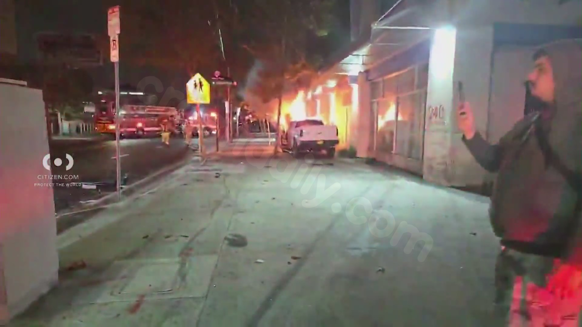 7 injured in fiery downtown L.A. crash