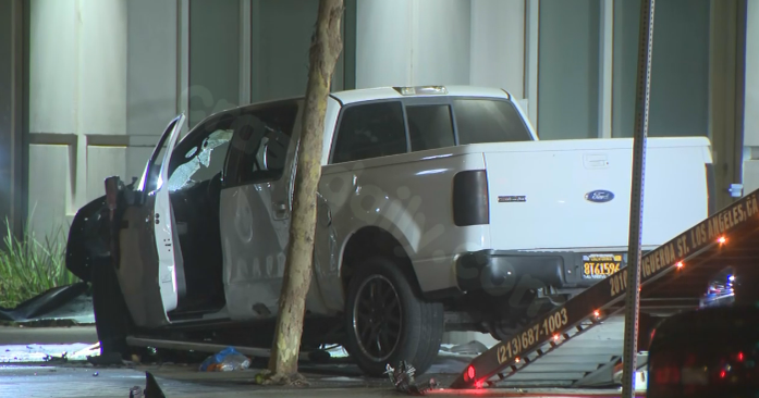 Downtown Los Angeles crash involves alleged drunk driver hitting car and pedestrians