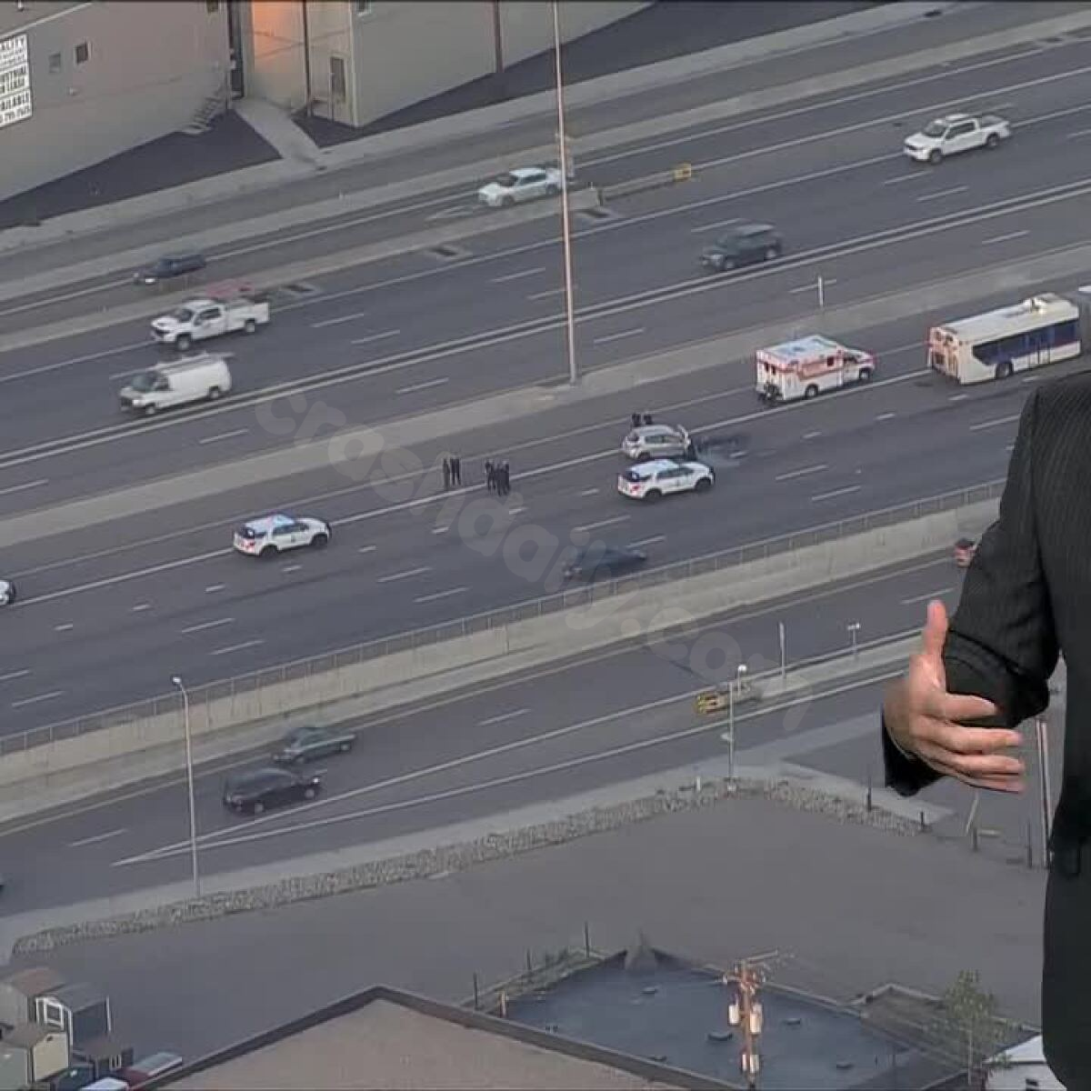 One fatality in collision between car and RTD bus on westbound I-70 at Holly St. Monday morning