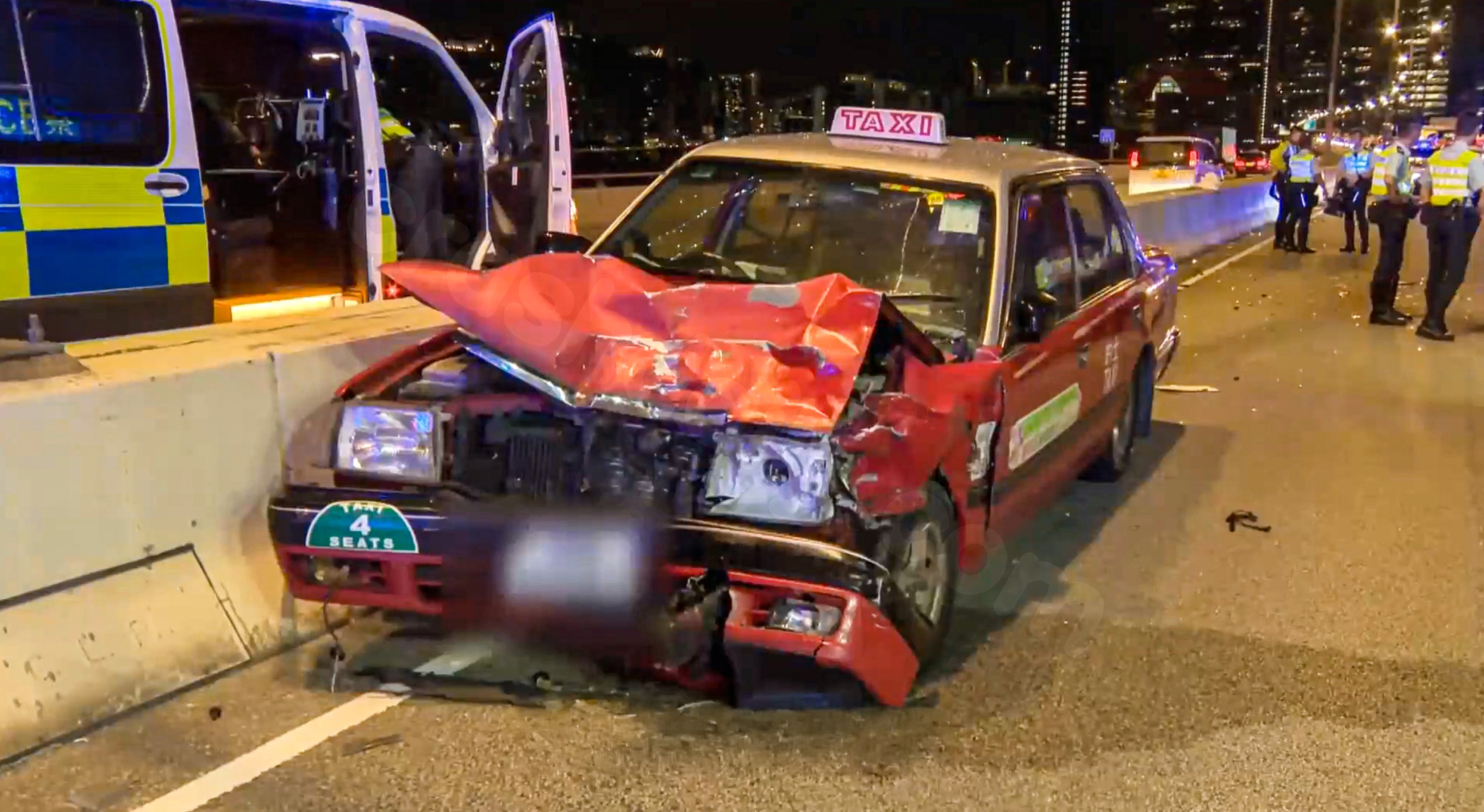 Taxi driver killed, 6 hurt in 3-car accident in Hong Kong's Kwun Tong