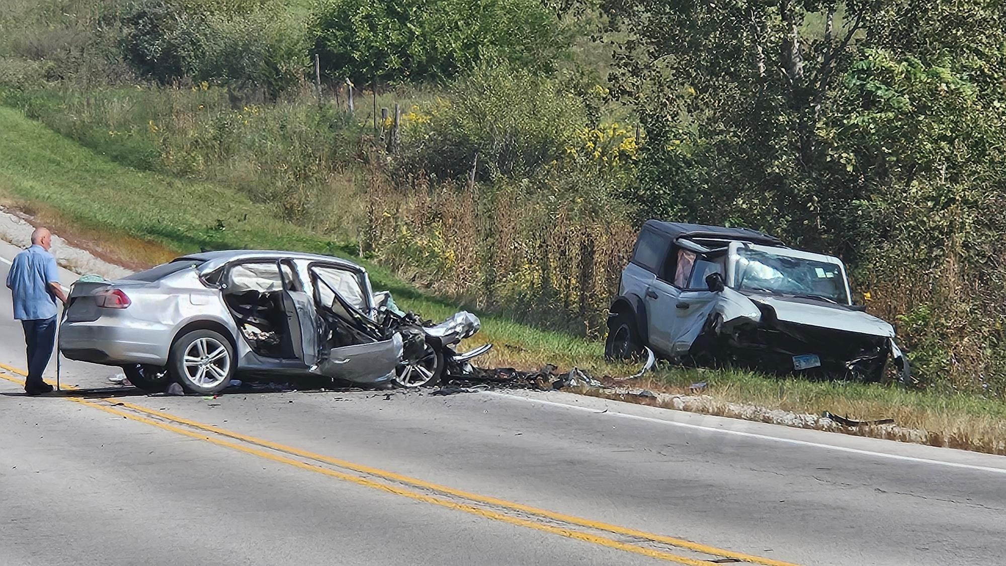Route 67 closed after two-car accident near Milan