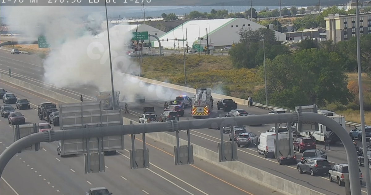 Denver traffic jam due to car fire on I-70 westbound cleared