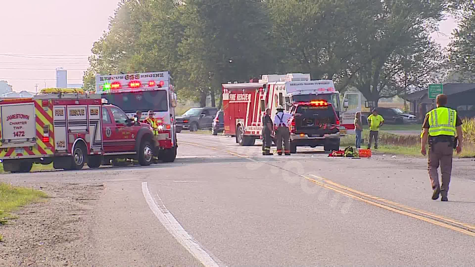 Man airlifted after being trapped in a crash in Jamestown Township