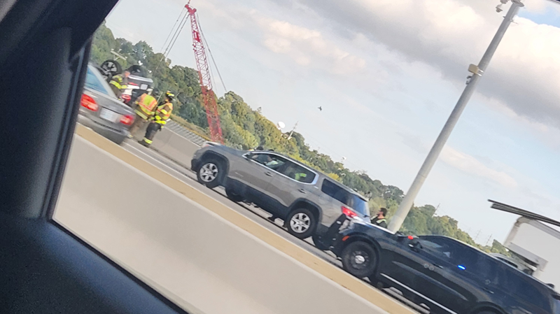 I-195 East traffic jam caused by rollover collision