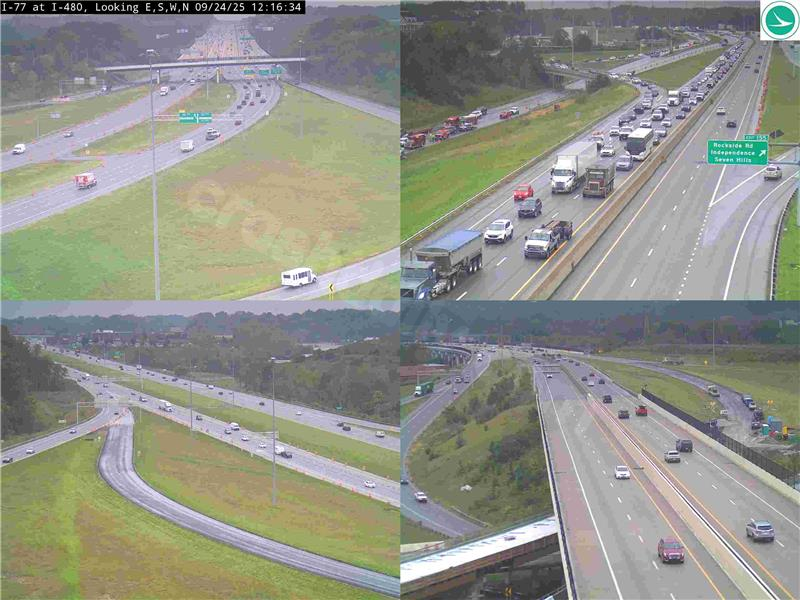 I-77 to I-480 ramp closed due to accident.