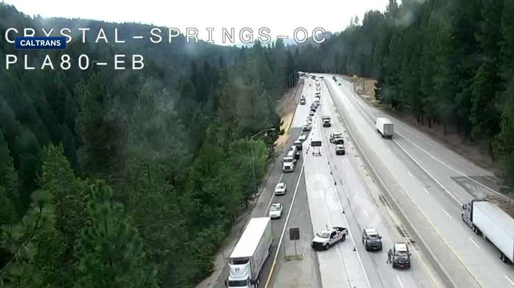 Fatal motorcycle accident on I-80 near Crystal Springs; eastbound lanes closed