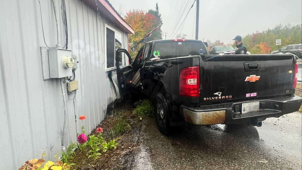 Truck collides with Bridgton bakery after striking another vehicle on Route 302