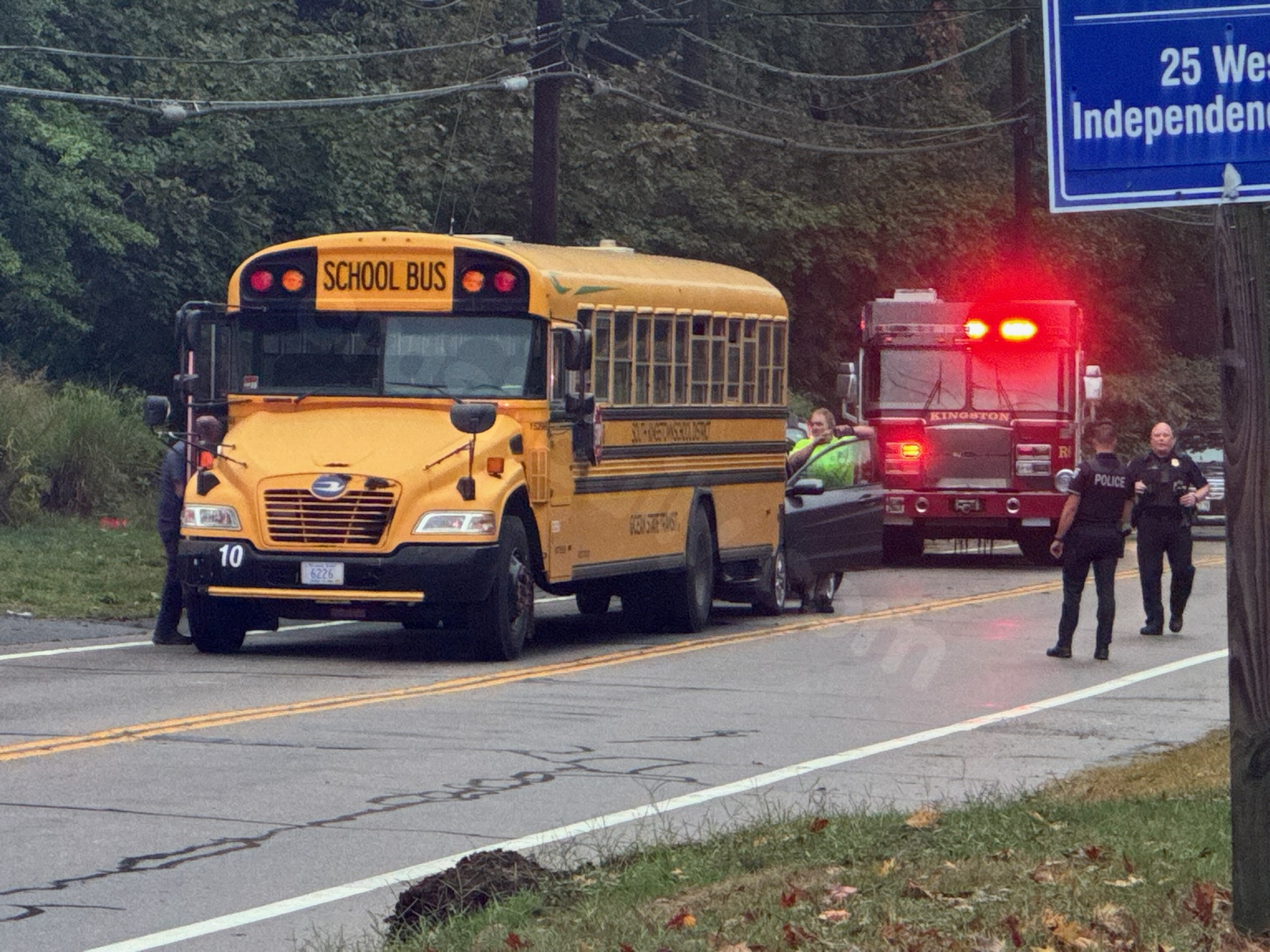 Accident in South Kingstown involving a rear-ended school bus