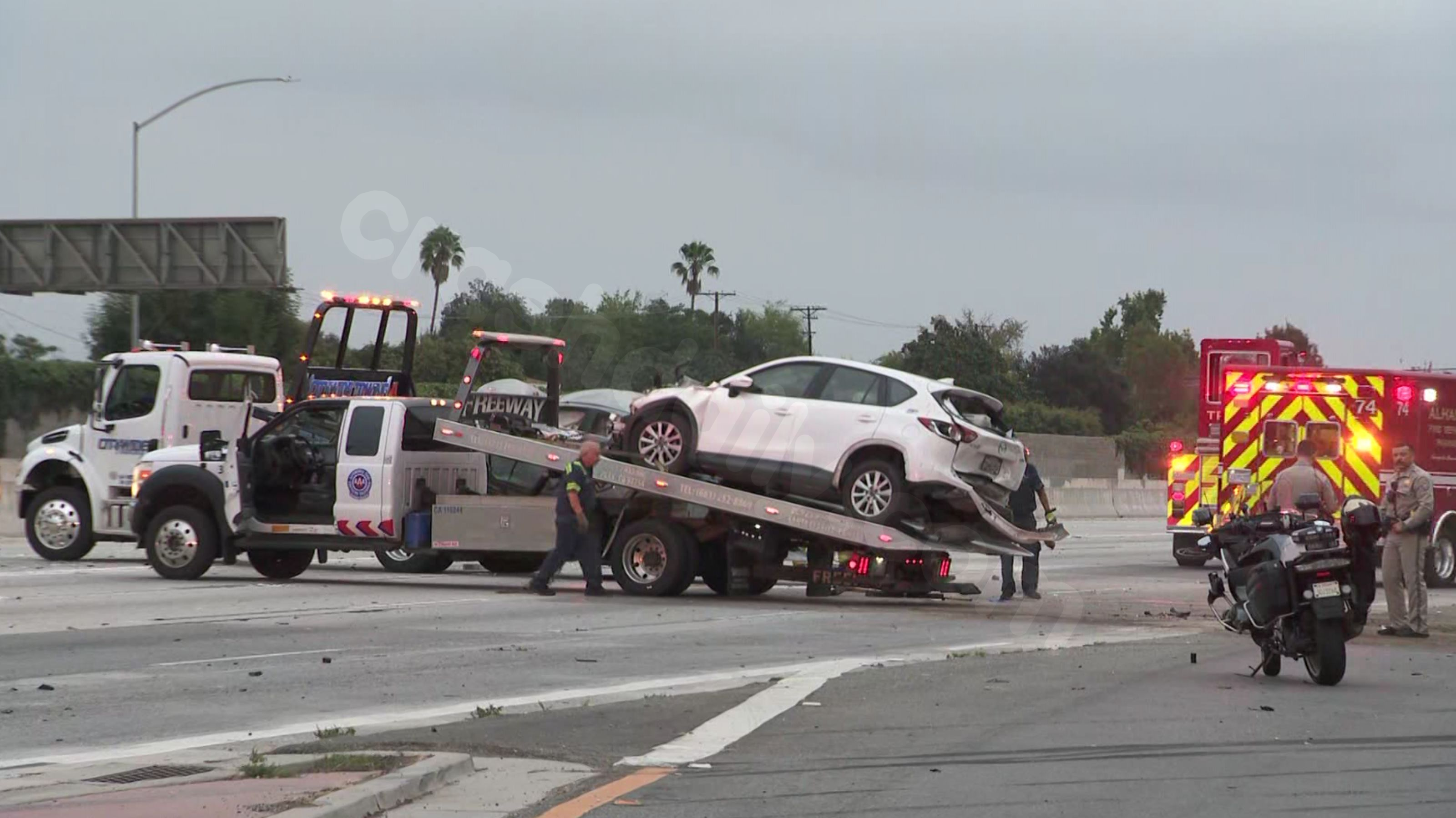 7 injured in Monterey Park multi-car accident, halting freeway flow