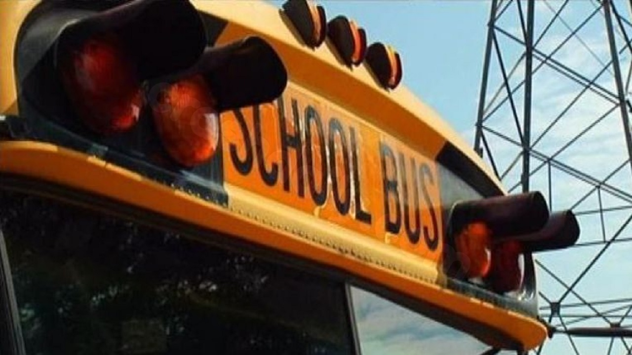 Emergency services at scene of school bus accident in Andover.