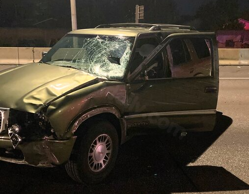 Hundreds of vehicles delayed due to I-84 W crash injuring pedestrian.