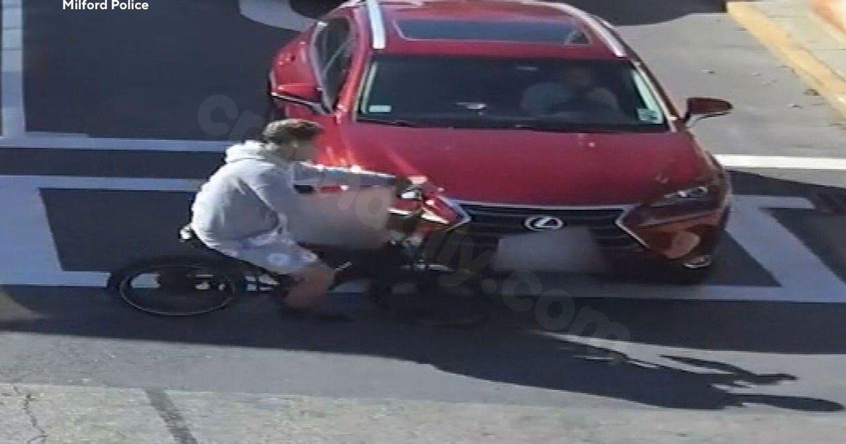 Teen on e-bike hit by car in Milford, collision recorded on video