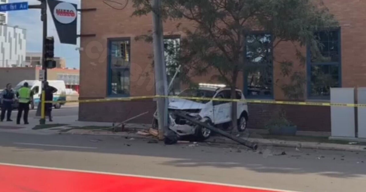 Minneapolis utility pole struck by city-owned vehicle, 1 person hurt