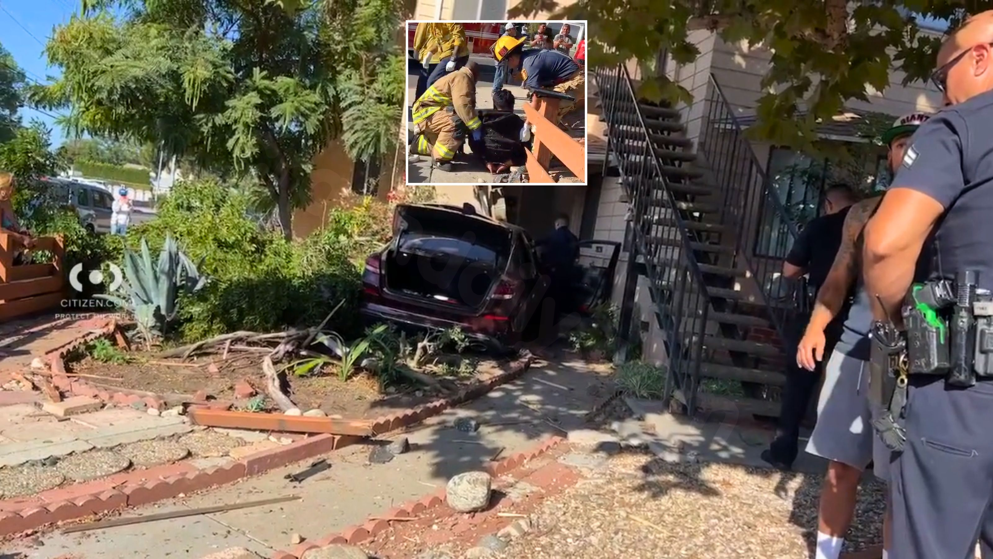 Car crash injures 2, 1 detained in North Hollywood incident
