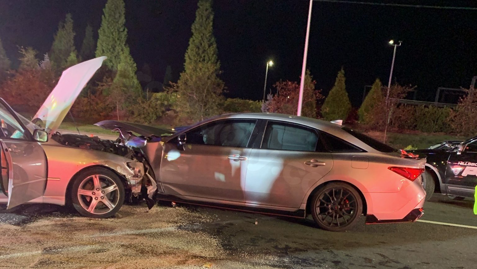 Six people hospitalized after Hillsboro two-car collision