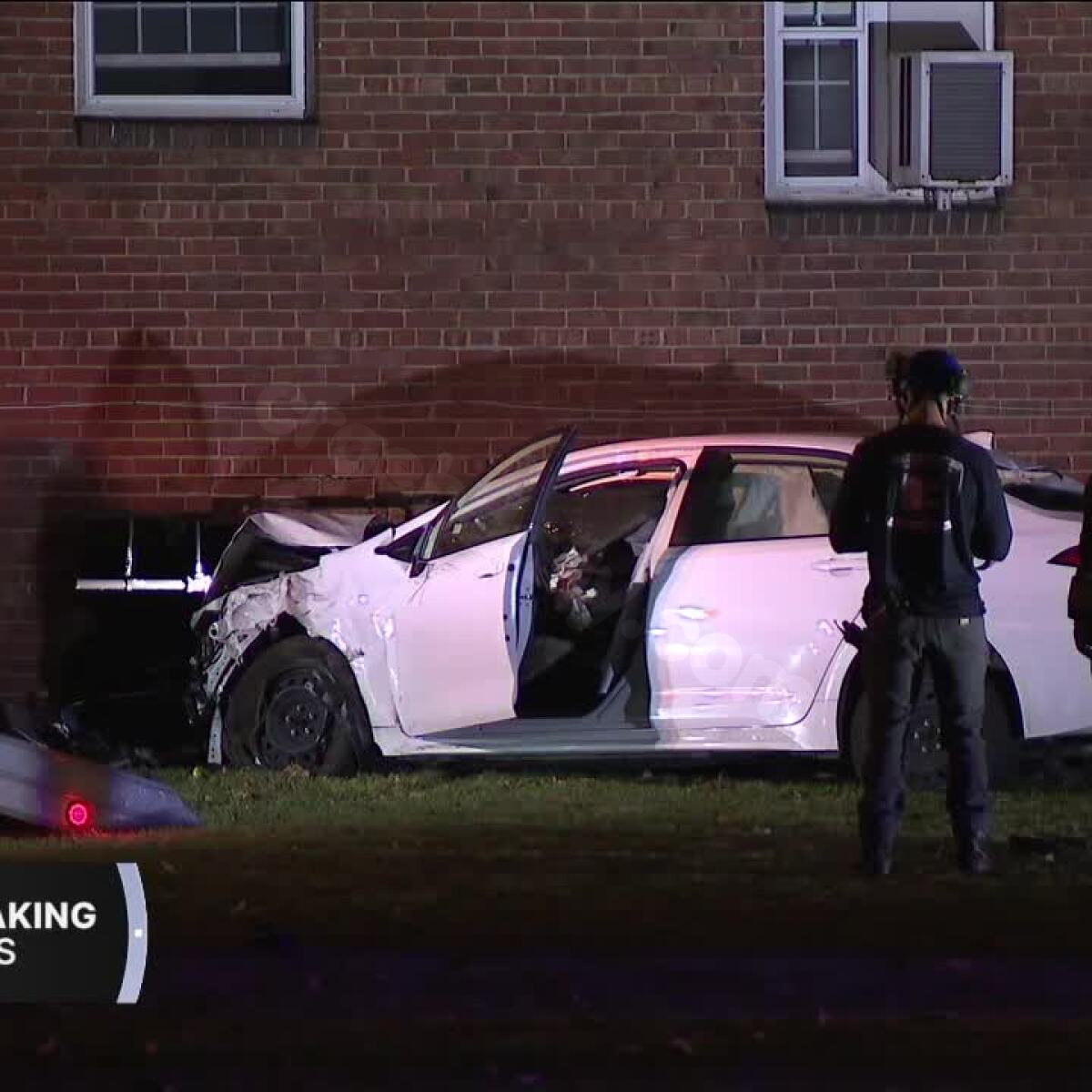 Vehicle collides with Euclid housing structure