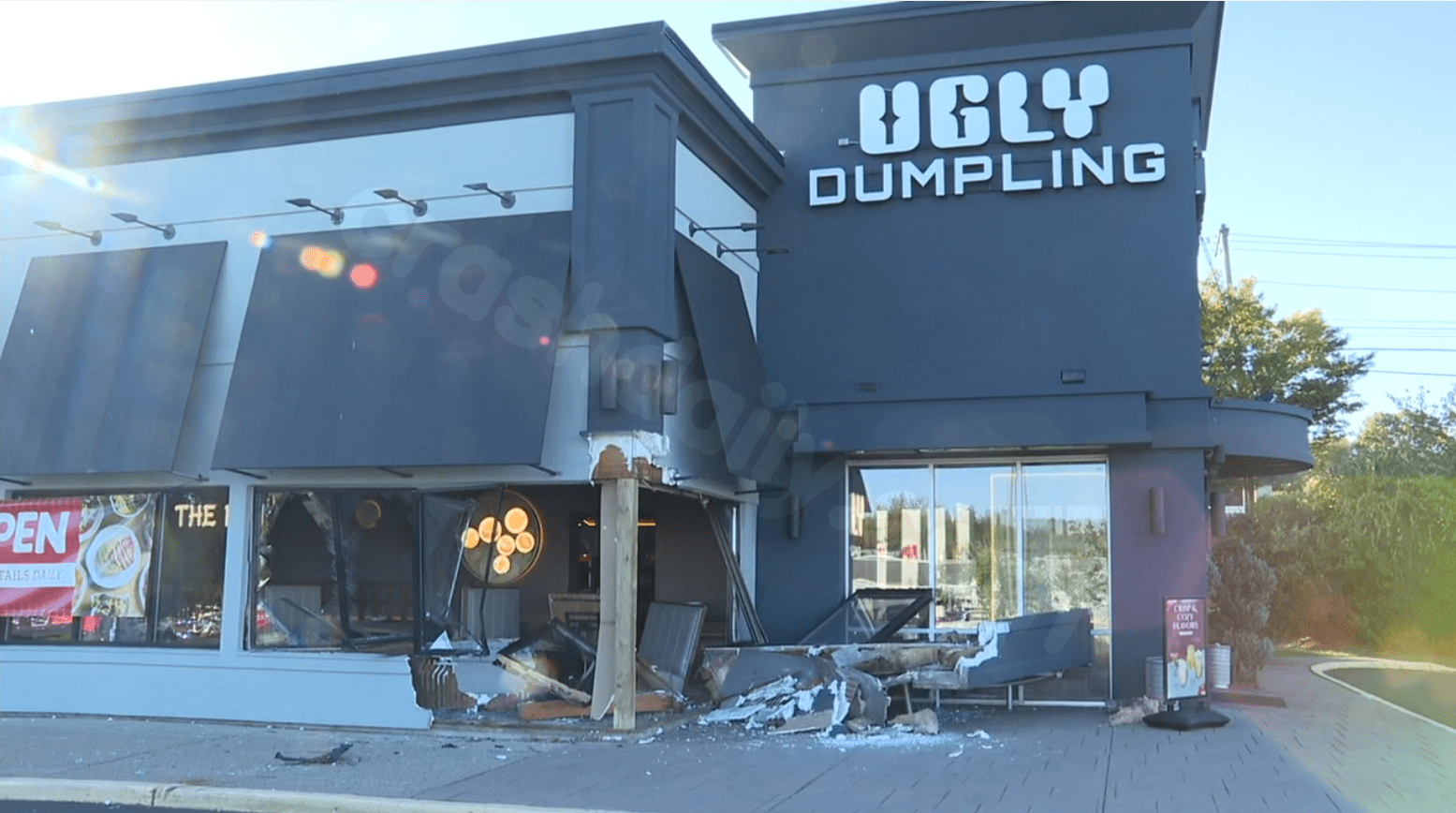Vehicle collides with eatery on Dixwell Ave in Hamden