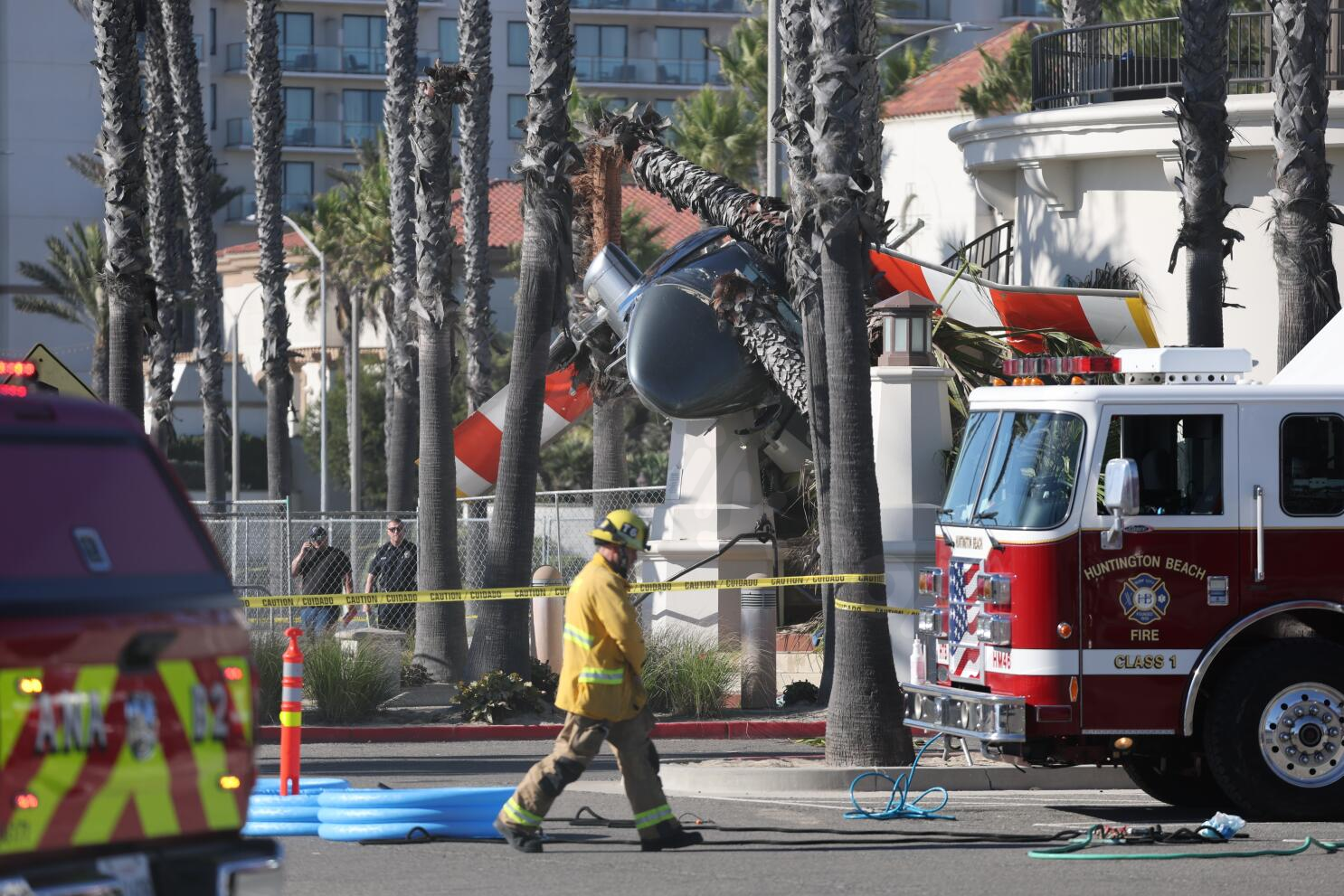 Five people injured in helicopter crash near Huntington Beach hotel