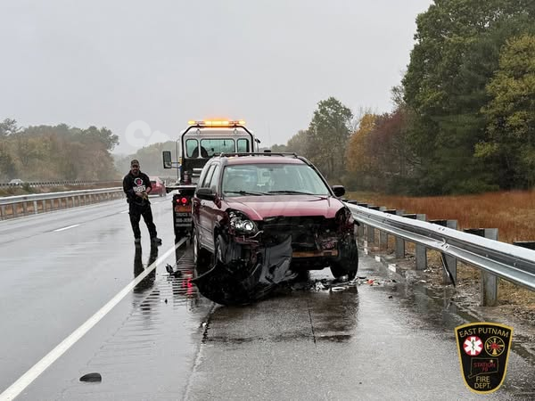 Car collides with tractor-trailer on I-395 in East Putnam; minor injuries reported