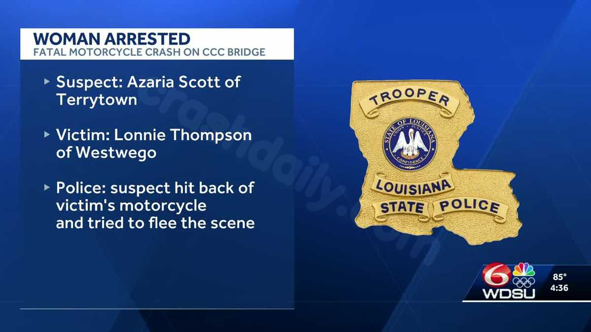 Woman from Terrytown detained for fatal hit-and-run collision on Crescent City Connection Bridge