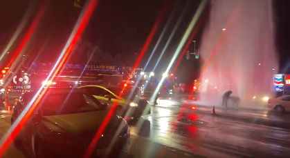 CHP pursuit in Oakland leads to crash, injuries, and damaged hydrant.