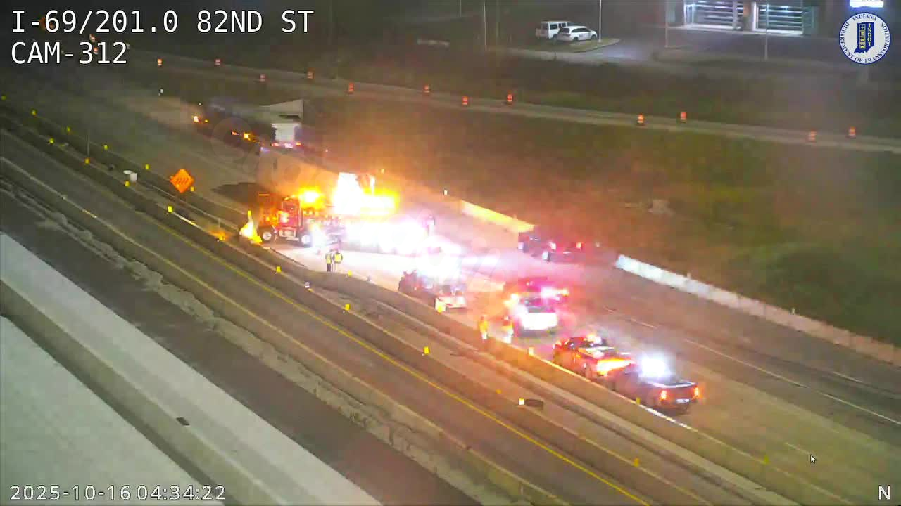 Closure on I-69 due to semi-truck crash