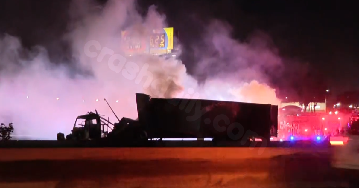 I-20 in Grand Prairie closed due to major crash and fire.