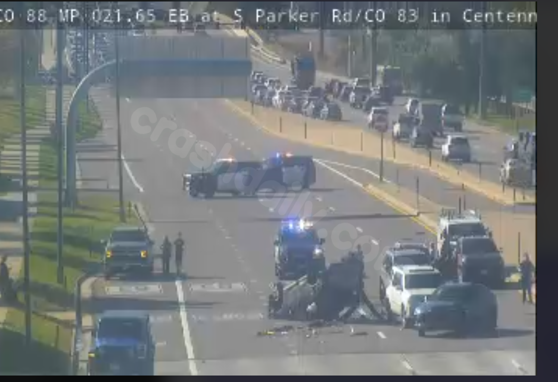 Rollover accident shuts down eastbound Arapahoe Road in Aurora
