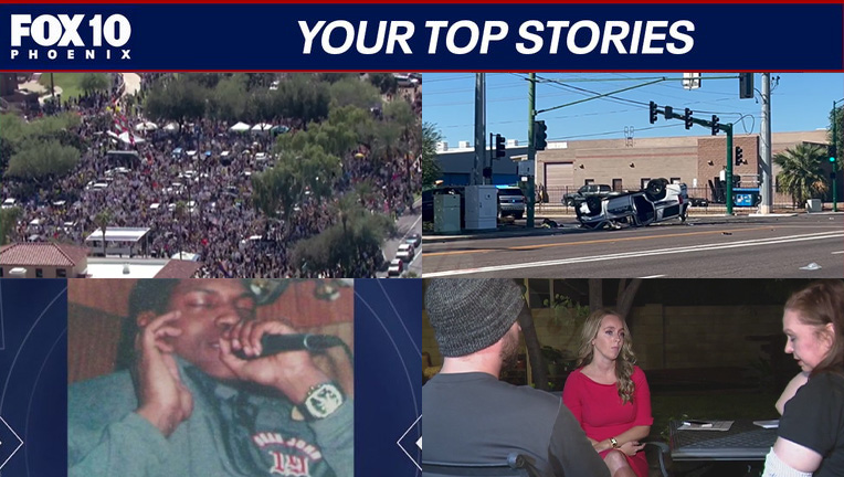 Large Turnout at Arizona Protests Against Monarchy, 2 Officers Injured in Car Accident | Nightly Recap