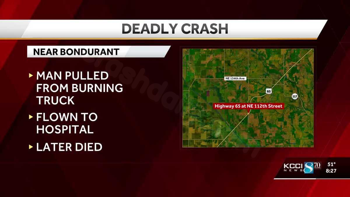 Fatal accident: Man dies in collision on Highway 65 near Bondurant