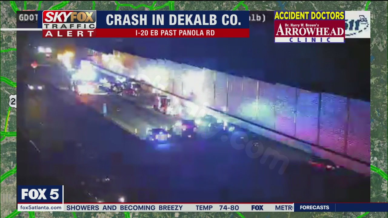 Fatal crash between woman and semi-truck on I-20 in DeKalb County