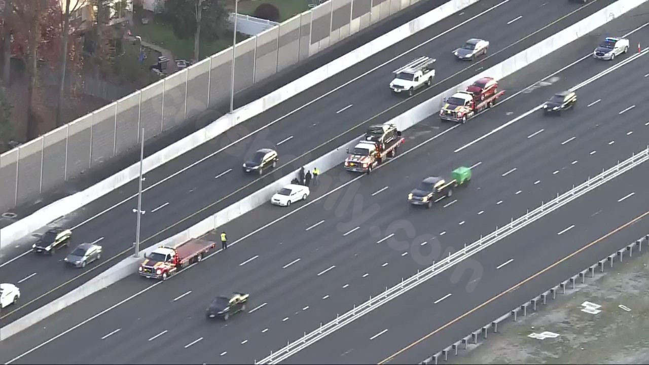 Traffic backup on I-66 due to multiple vehicles colliding in Fairfax County