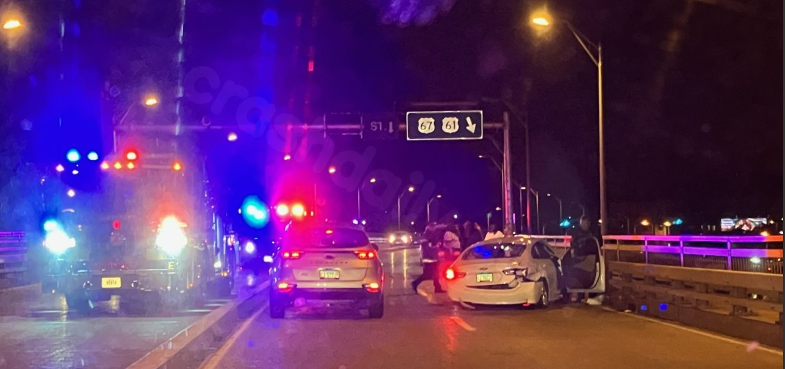 One individual rescued from vehicle following accidents on Centennial Bridge
