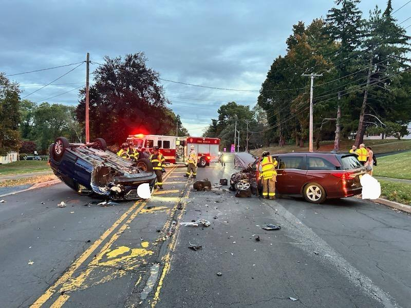 Head-on collision between two vehicles on Kreag Road