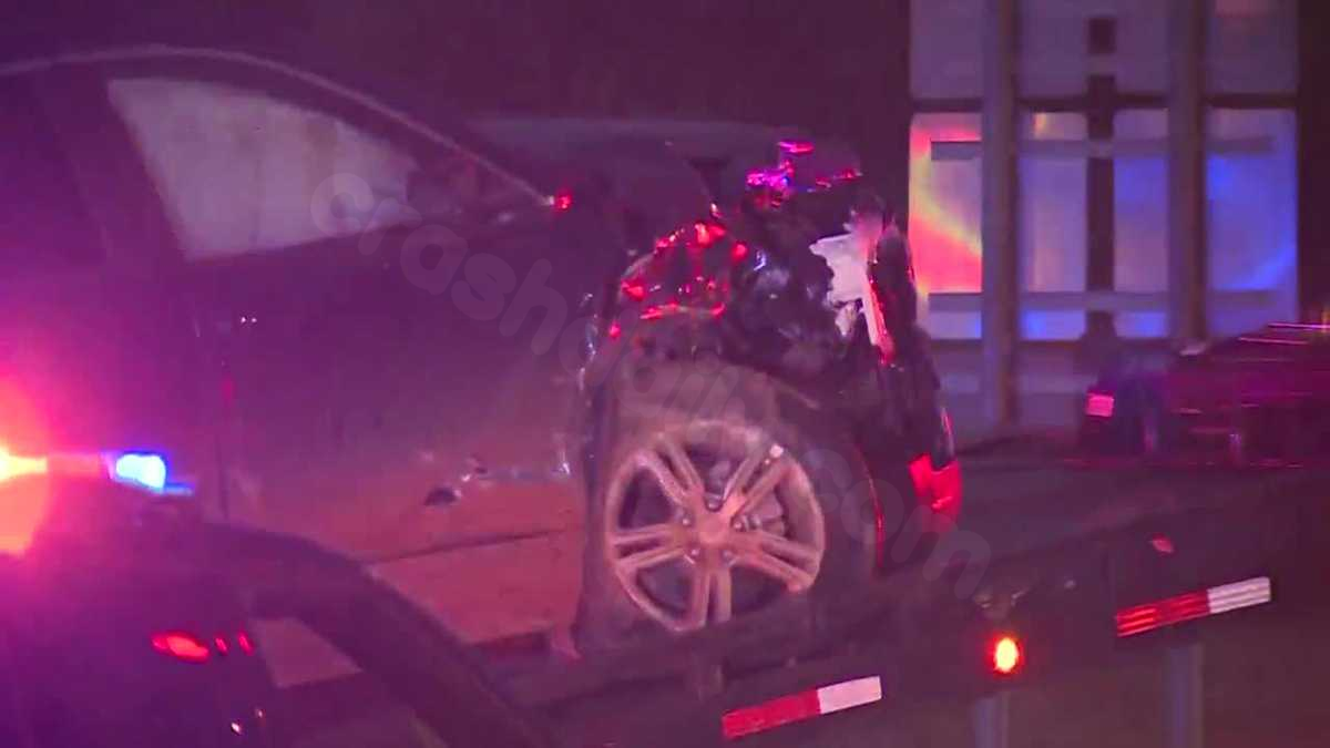 Severe damage to car in multi-car crash at NW OKC intersection