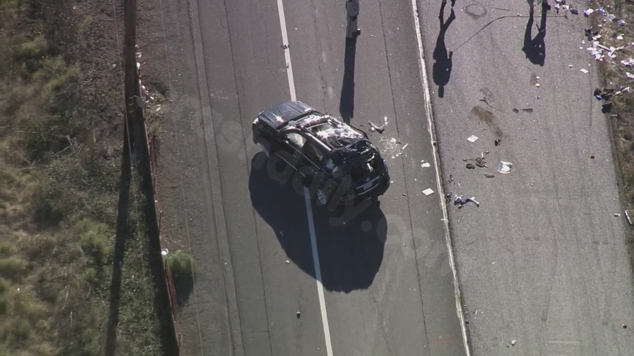 Traffic congestion on Highway 37 due to rollover accident in Marin County