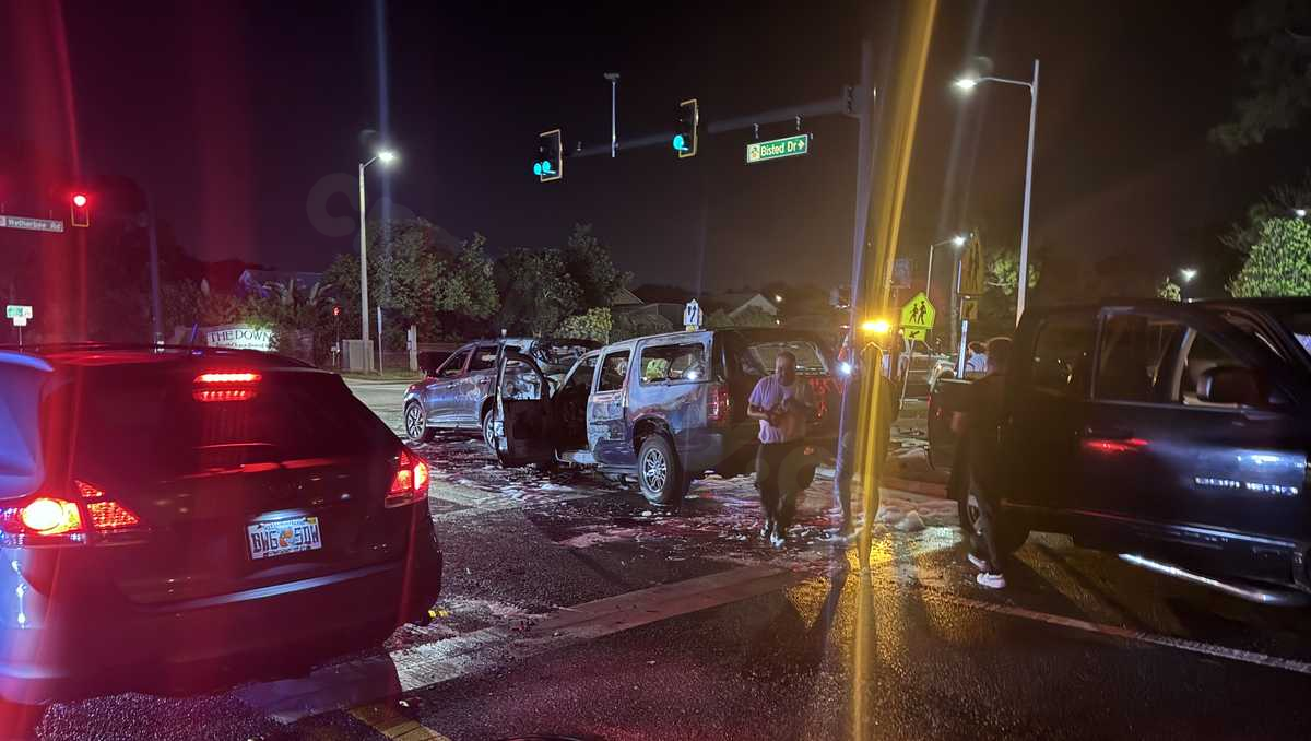 4 injured in fiery Orange County crash, including teenager and baby