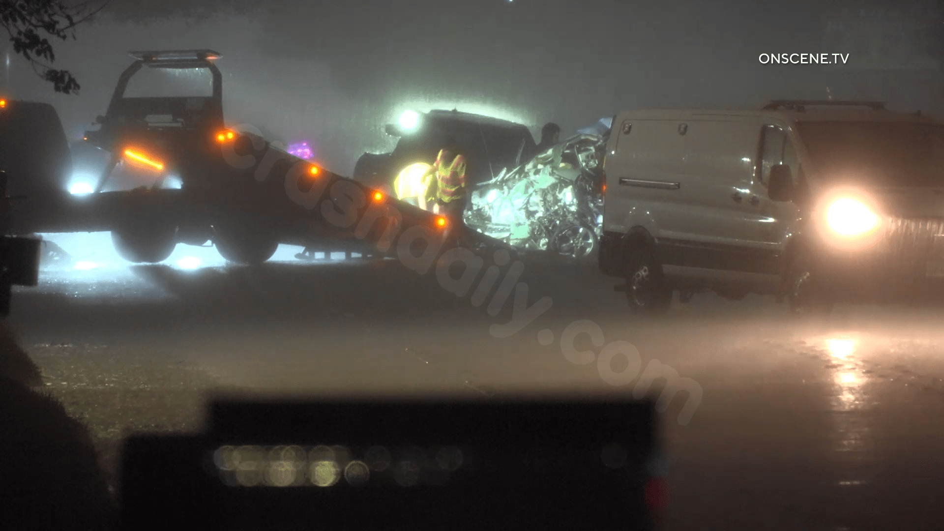 Deadly accident in rain-soaked conditions