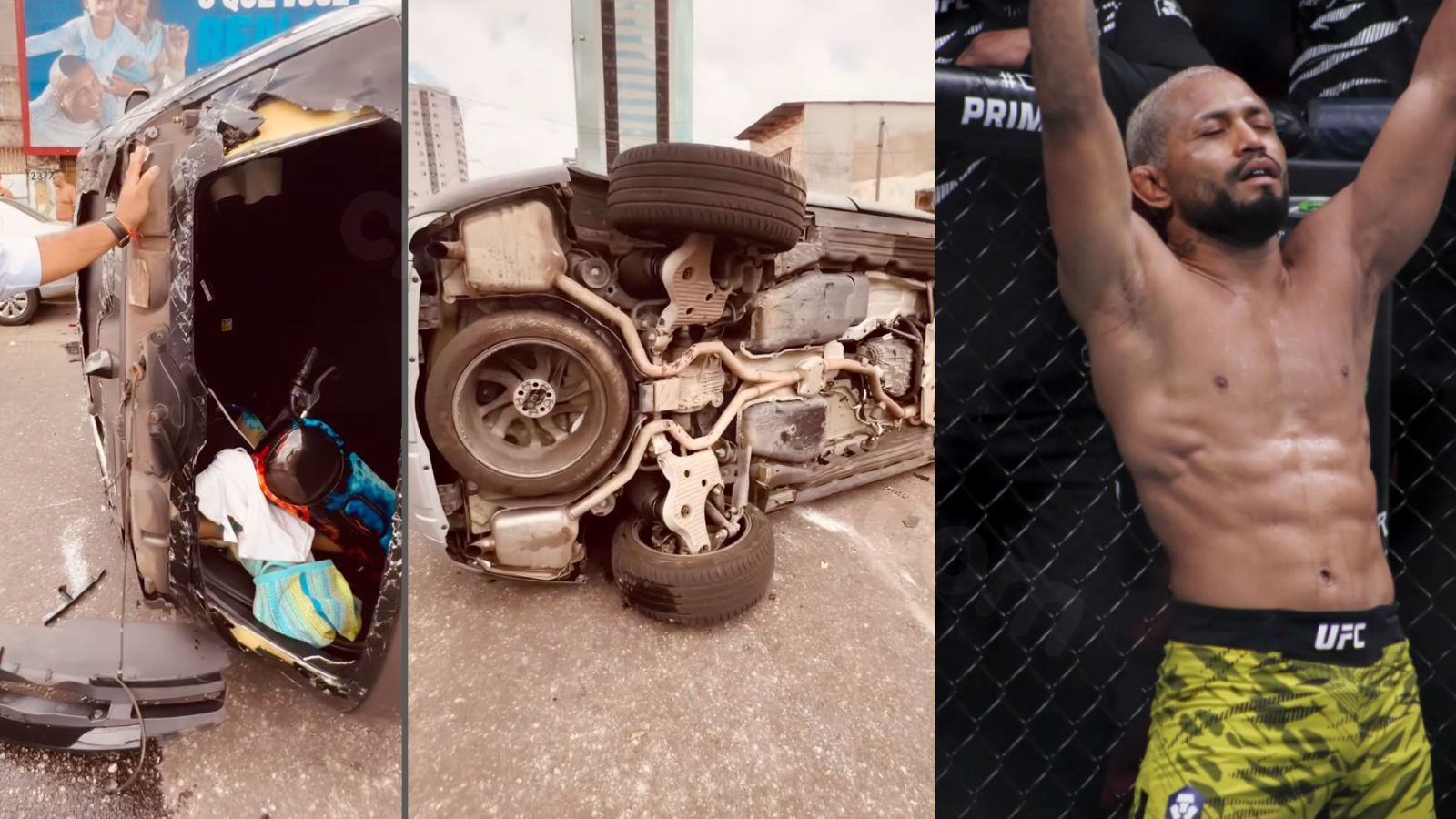 Deiveson Figueiredo Unharmed After Car Flips Multiple Times in Terrifying Brazil Accident