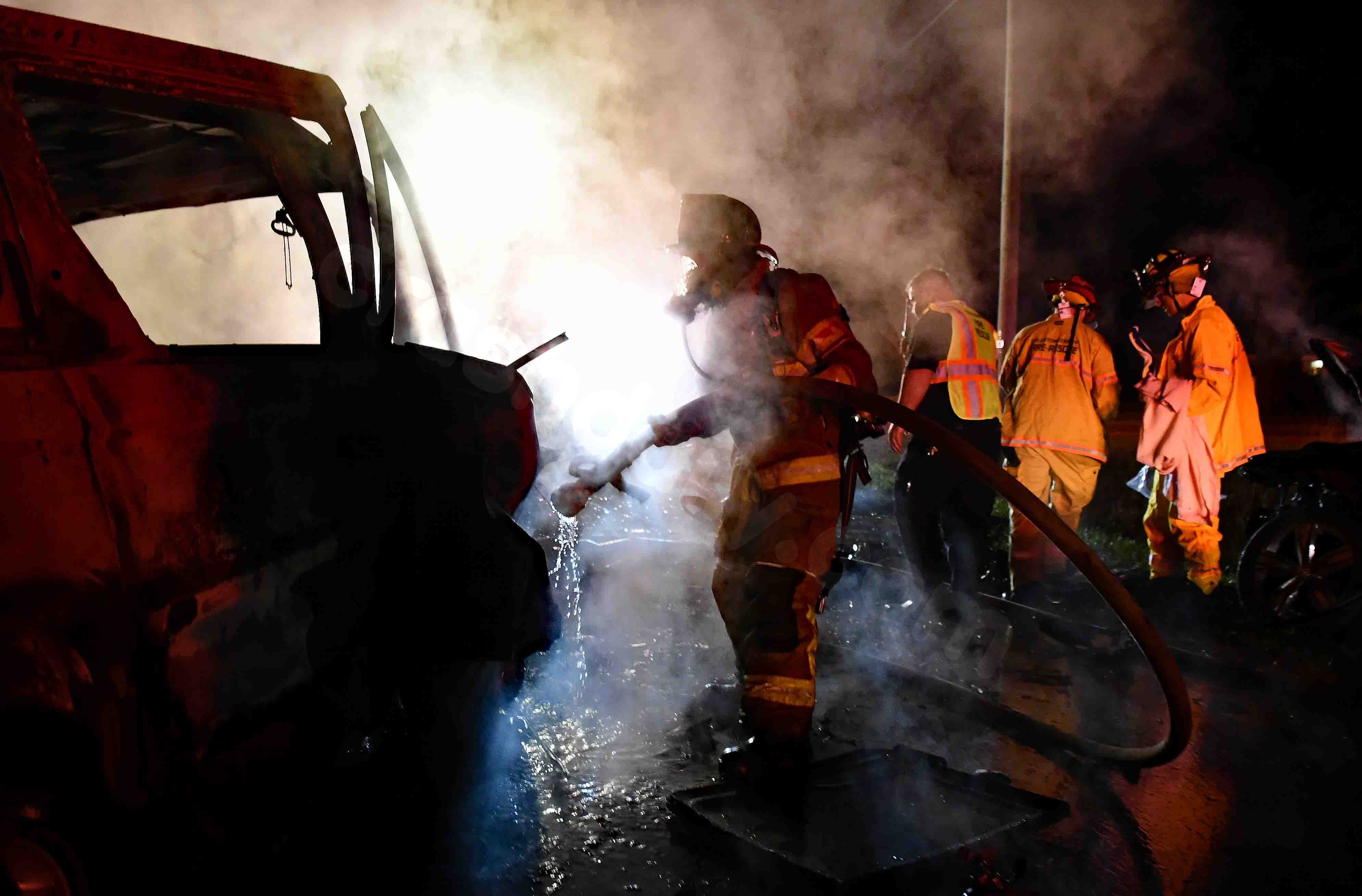 Fatal head-on crash results in vehicles catching fire, claiming 4 lives and 2 dogs