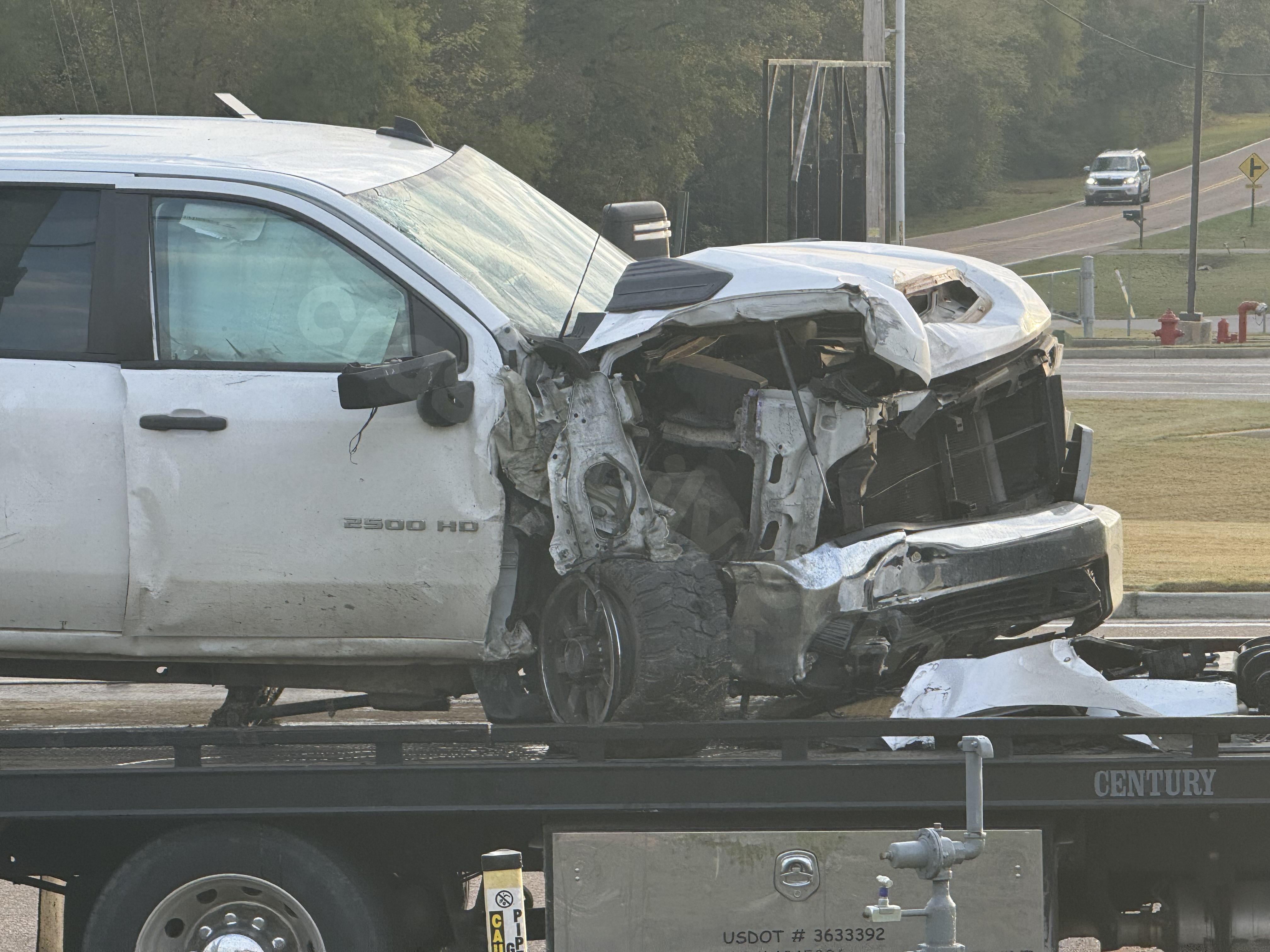 Traffic control by police after semi collides with pole in Southaven
