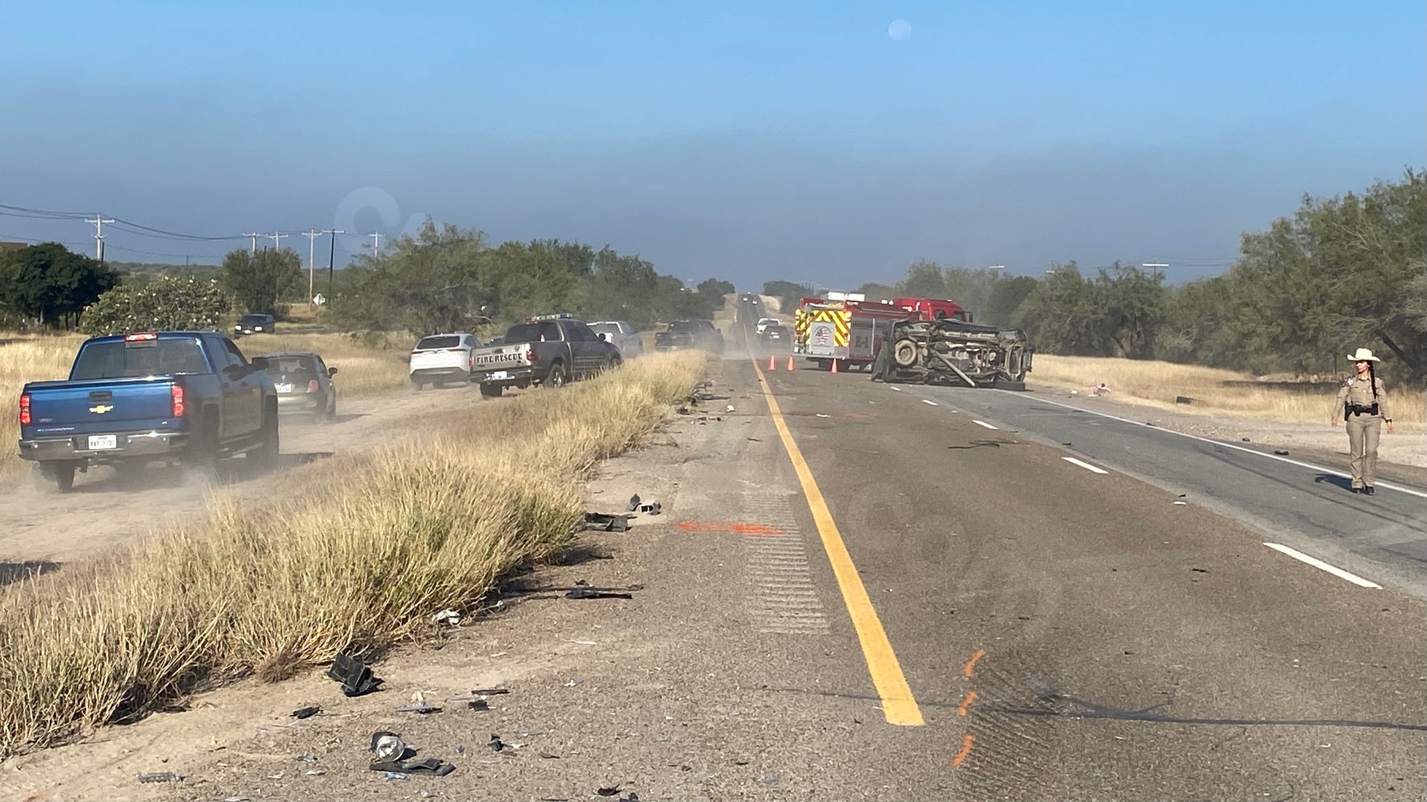 Three people injured in serious accident near Starr, Hidalgo County.