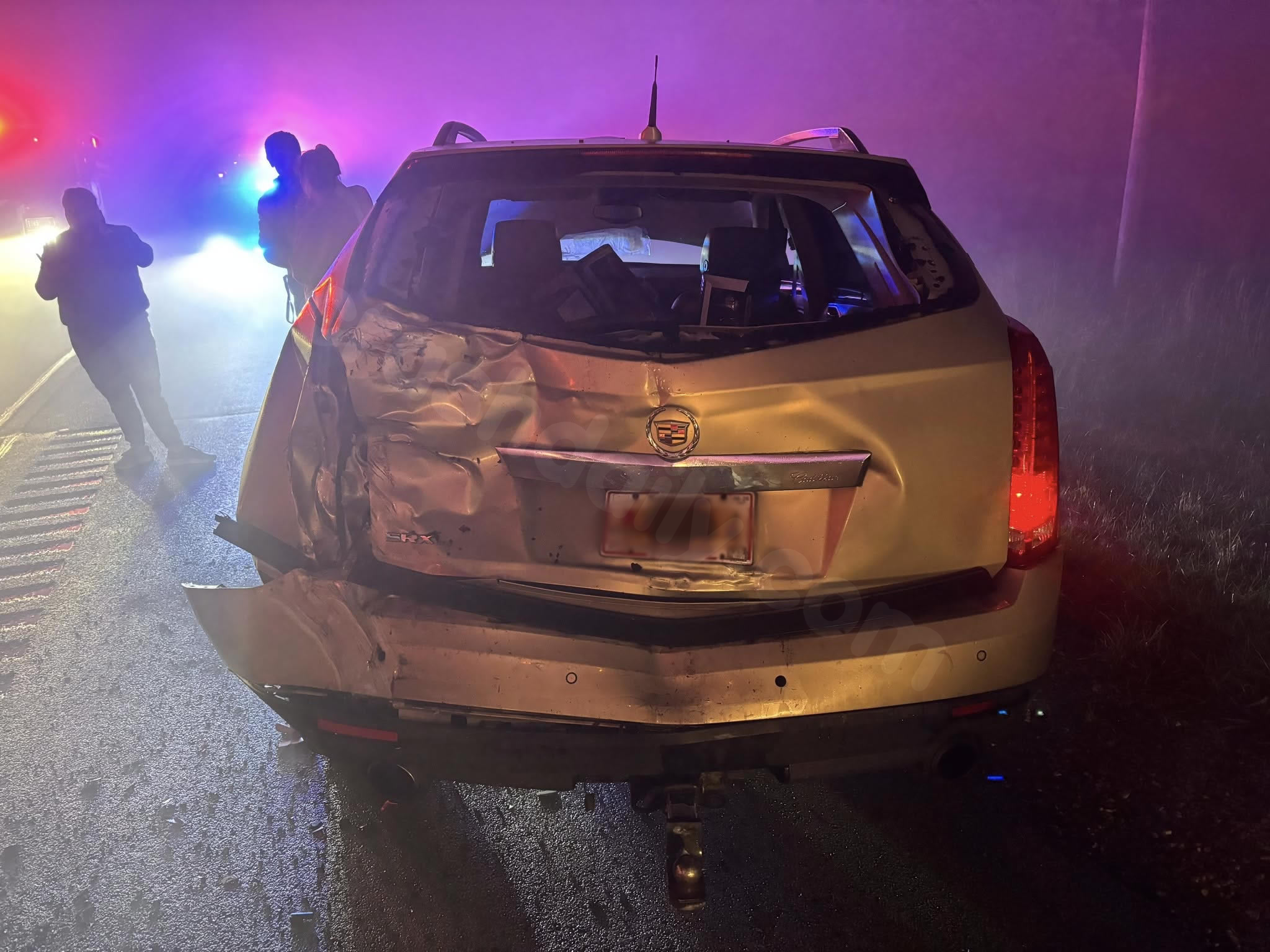 Four people injured in Knox County accident during foggy weather.