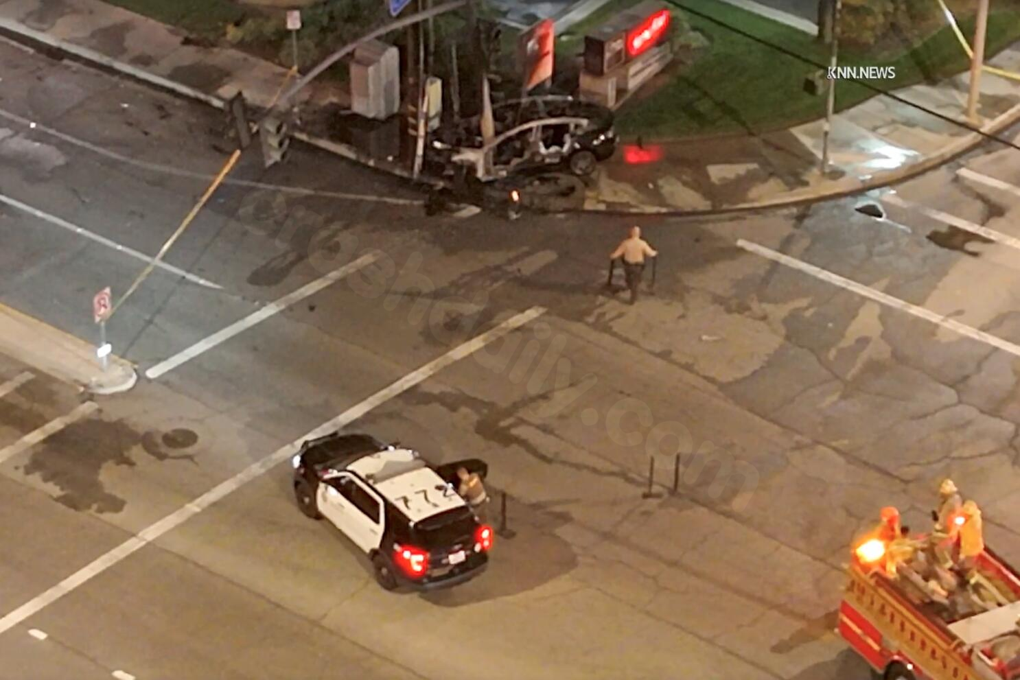 Off-duty LAPD officer dies in Santa Clarita car accident.