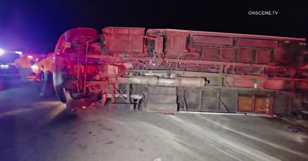 Multiple people injured in overturned bus accident in San Bernardino County.