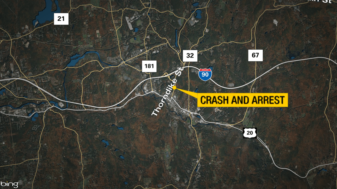 OUI arrest following a two-car collision on Thorndike Street in Palmer