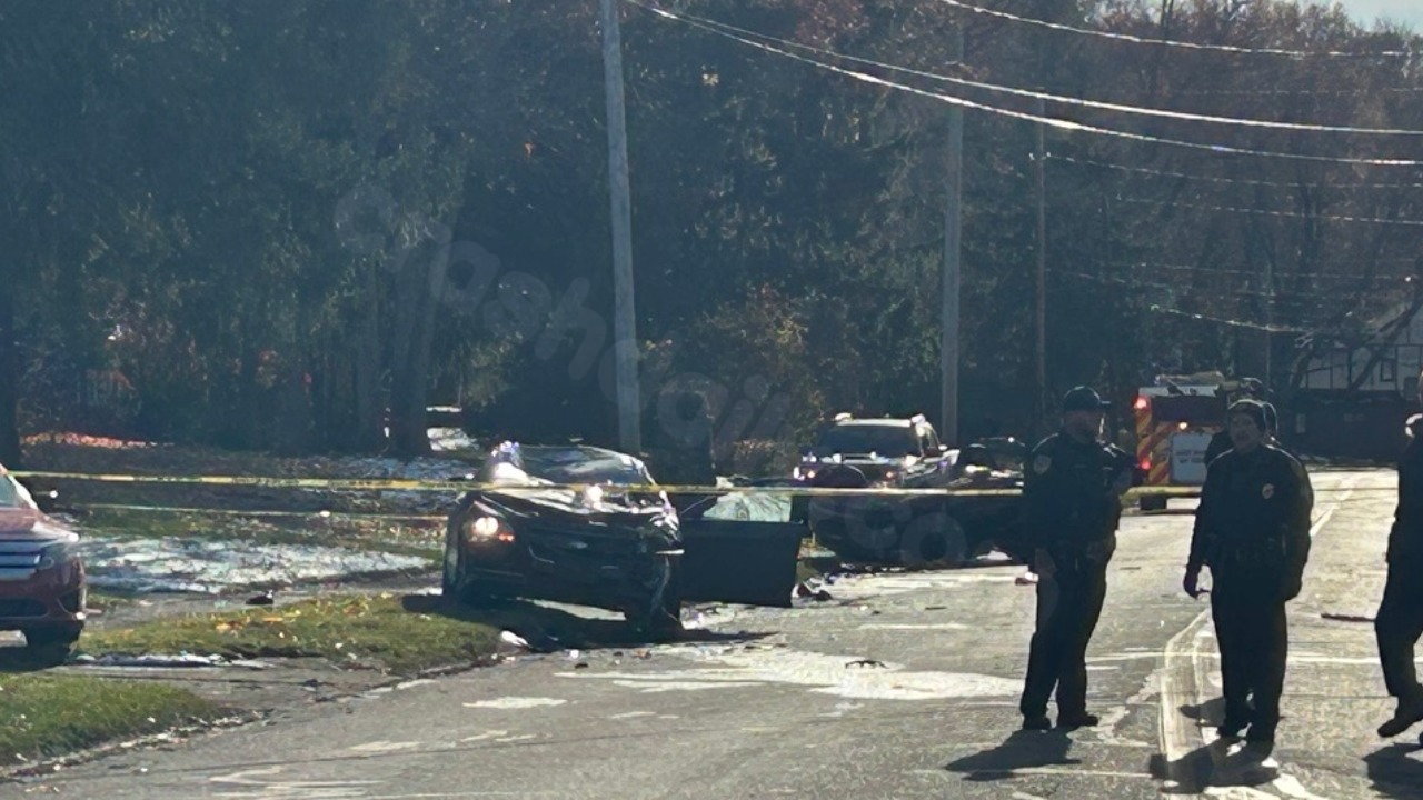 4 people in hospital after multiple-car rollover accident.